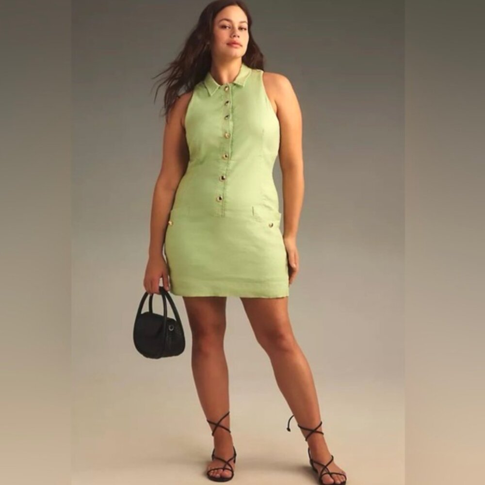 Anthropologie Maeve Button-Front Mini Dress - XL - Picture 2 of 4